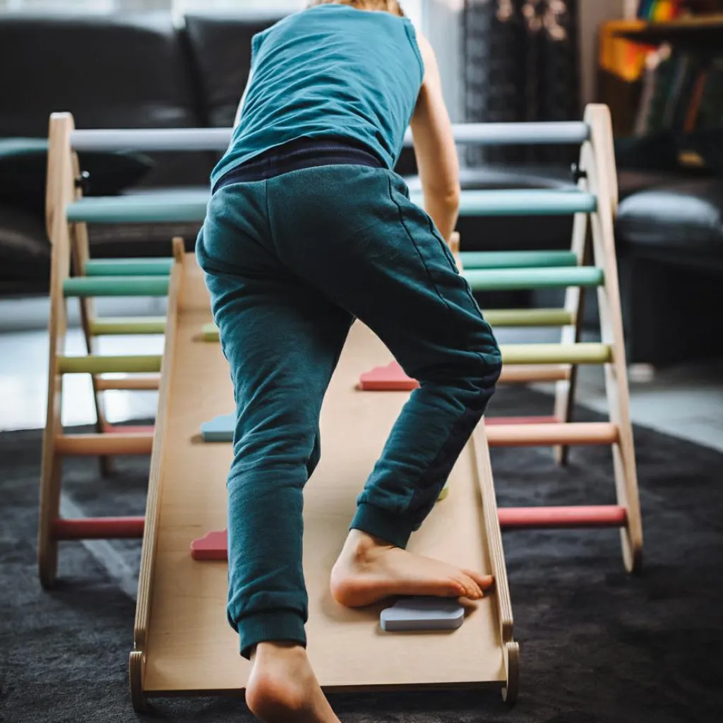 Tissi Toboggan et mur d'escalade 2 en 1 Pickler multicolore pastel