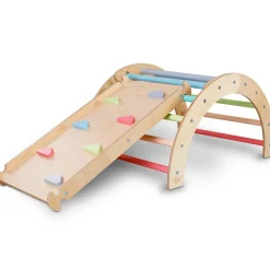 Tissi Toboggan et mur d'escalade 2 en 1 Pickler multicolore pastel