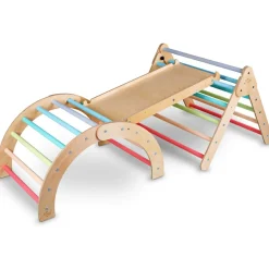 Tissi Toboggan et mur d'escalade 2 en 1 Pickler multicolore pastel