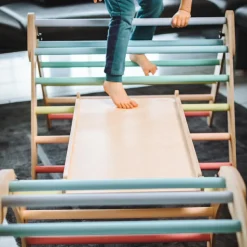 Tissi Toboggan et mur d'escalade 2 en 1 Pickler multicolore pastel