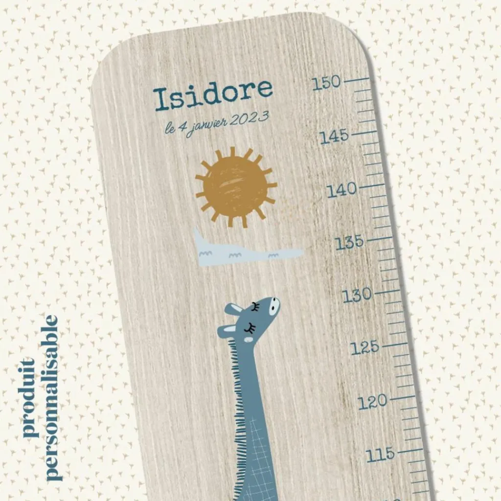 Charlie et Suzie Toise en bois Isidore Paysage Horizon personnalisable