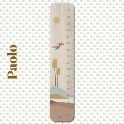 Charlie et Suzie Toise en bois Paysage Dino personnalisable