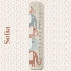 Charlie et Suzie Toise en bois XXL Éléphant personnalisable