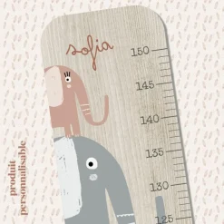 Charlie et Suzie Toise en bois XXL Éléphant personnalisable