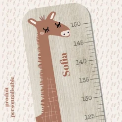 Charlie et Suzie Toise en bois XXL Sofia Girafe personnalisable
