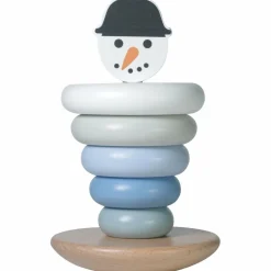 New Tour à empiler en bois Bonhomme de neige Jouet À Empiler