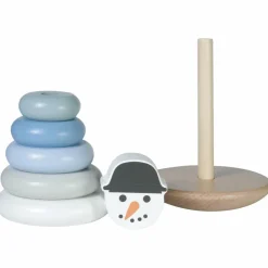 New Tour à empiler en bois Bonhomme de neige Jouet À Empiler