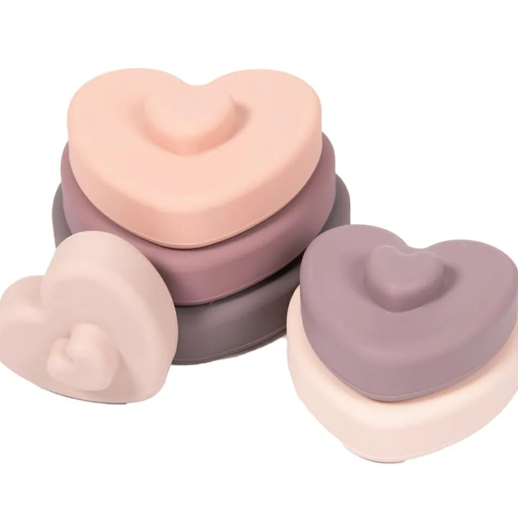 Bo Jungle Tour coeurs à empiler en silicone