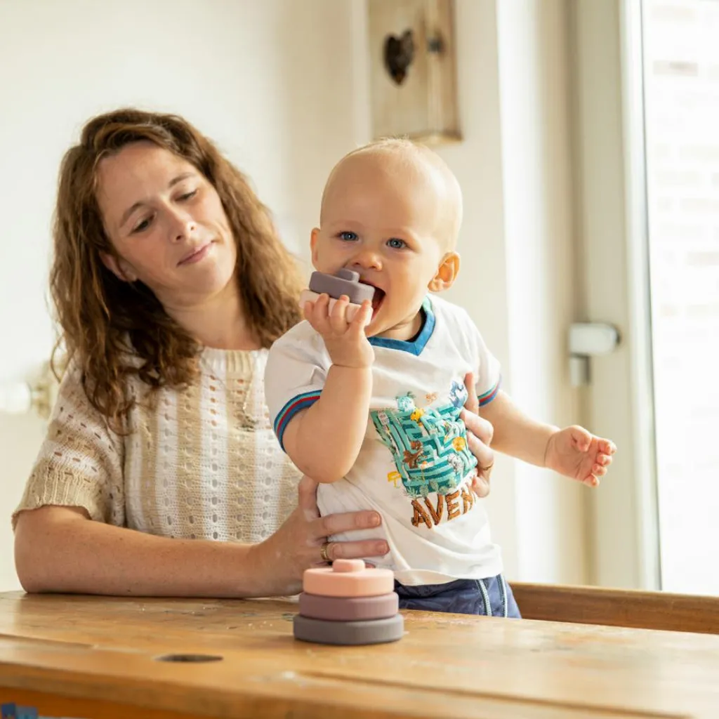 Bo Jungle Tour coeurs à empiler en silicone