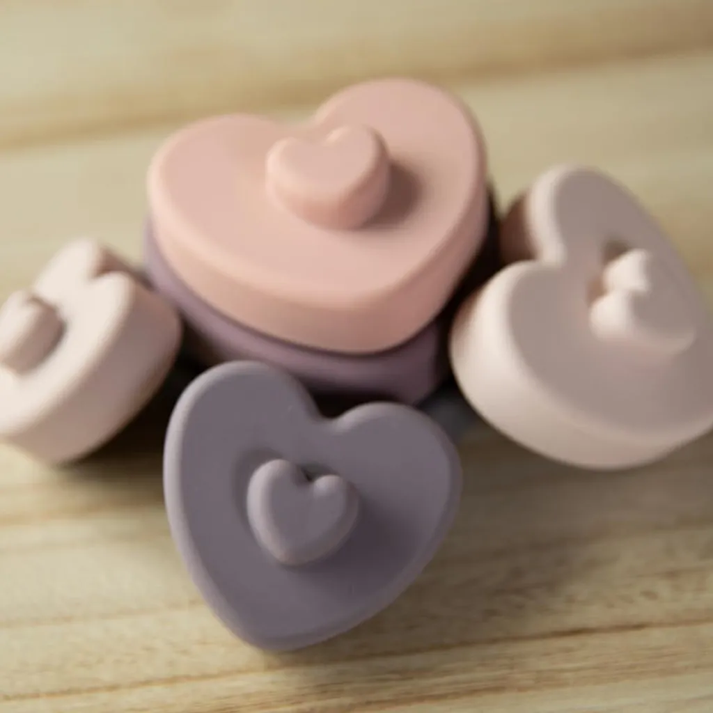 Bo Jungle Tour coeurs à empiler en silicone