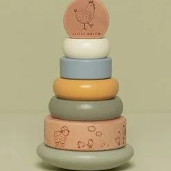 Little Dutch Tour d'anneaux à empiler en bois Little Farm