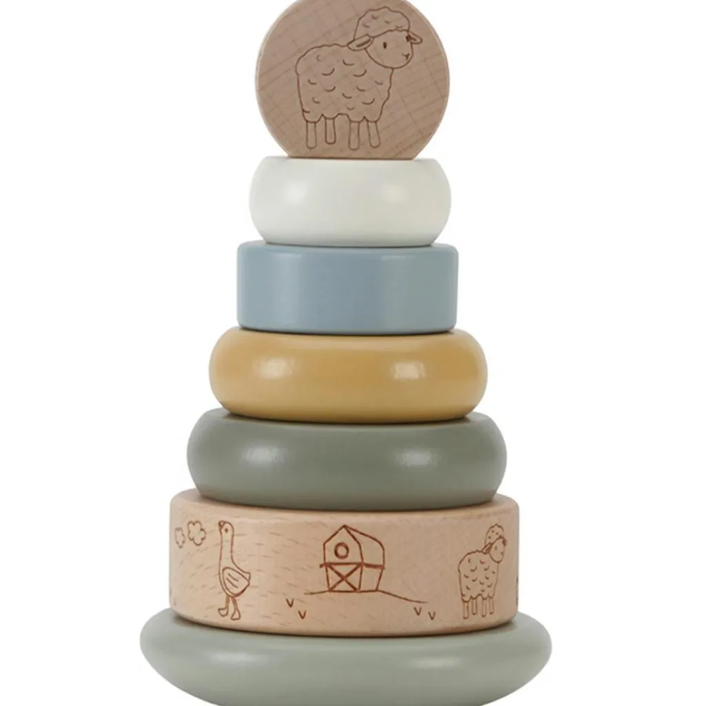 Little Dutch Tour d'anneaux à empiler en bois Little Farm