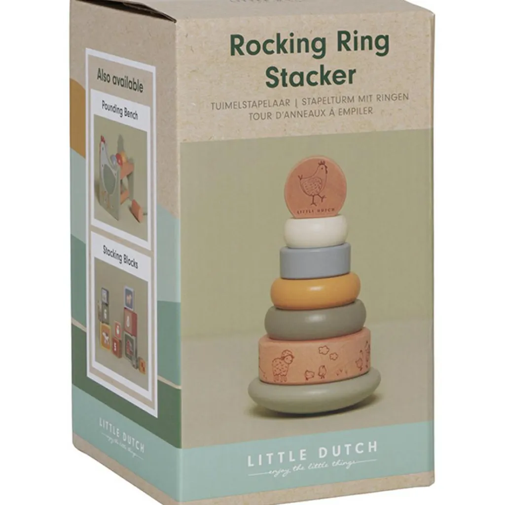 Little Dutch Tour d'anneaux à empiler en bois Little Farm