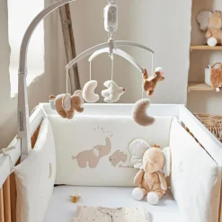 Noukie's Tour de lit et parc en veloudoux Bali, Moka & Snow