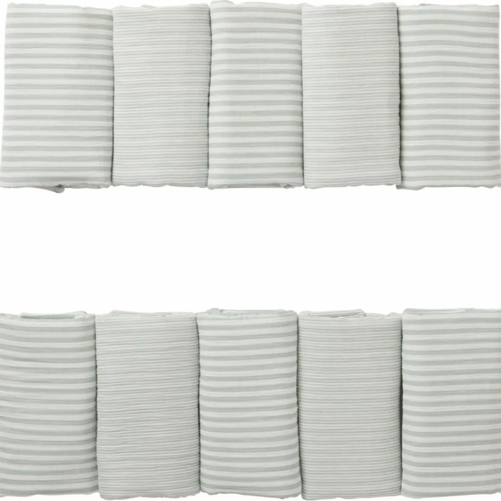 BB & Co Tour de lit modulable et respirant gaze rayé vert de gris