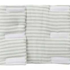 BB & Co Tour de lit modulable et respirant gaze rayé vert de gris