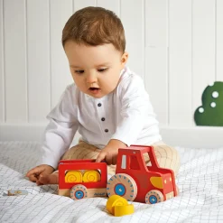 Janod Tracteur en bois à tirer Ferme (7 pièces)
