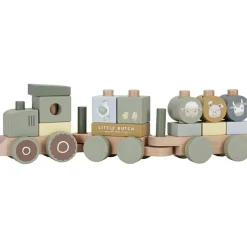 Little Dutch Train à blocs en bois tracteur Little Farm
