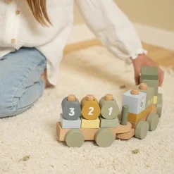 Little Dutch Train à blocs en bois tracteur Little Farm