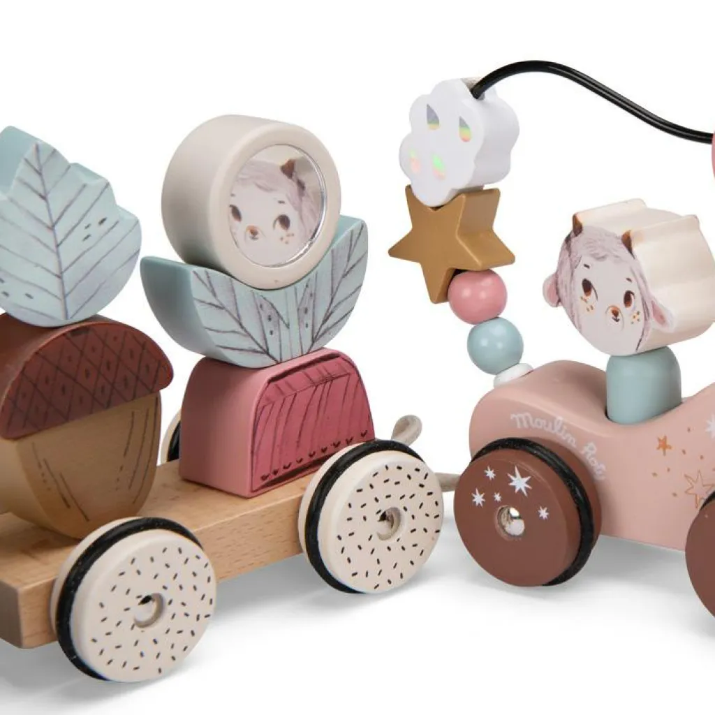 Moulin Roty Train d'activités à tirer Après la pluie