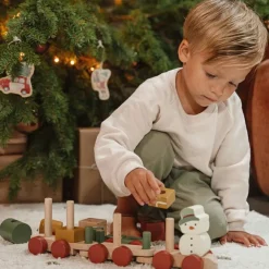 Sale Train de construction de Noël en bois Livres Et Jouets De Noël