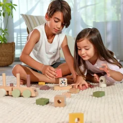 Train de construction en bois Boho Chic Jeu De Construction