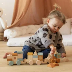 Trois Kilos Sept Train de construction en bois