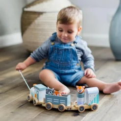 Hot Train en bois Les animaux du zoo Jouet À Empiler