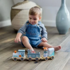 Hot Train en bois Les animaux du zoo Jouet À Empiler