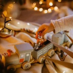 Hot Train en bois Les animaux du zoo Jouet À Empiler