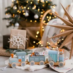 Hot Train en bois Les animaux du zoo Jouet À Empiler