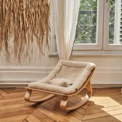 Discount Transat à balancement en bois de hêtre Levo Fur Milk Transat