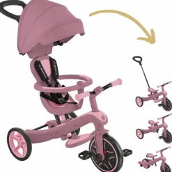 Globber Tricycle Trike Explorer 4 en 1 eco-logic Framboise