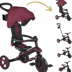 Globber Tricycle Trike Explorer Foldable V2 4 en 1 Bordeaux