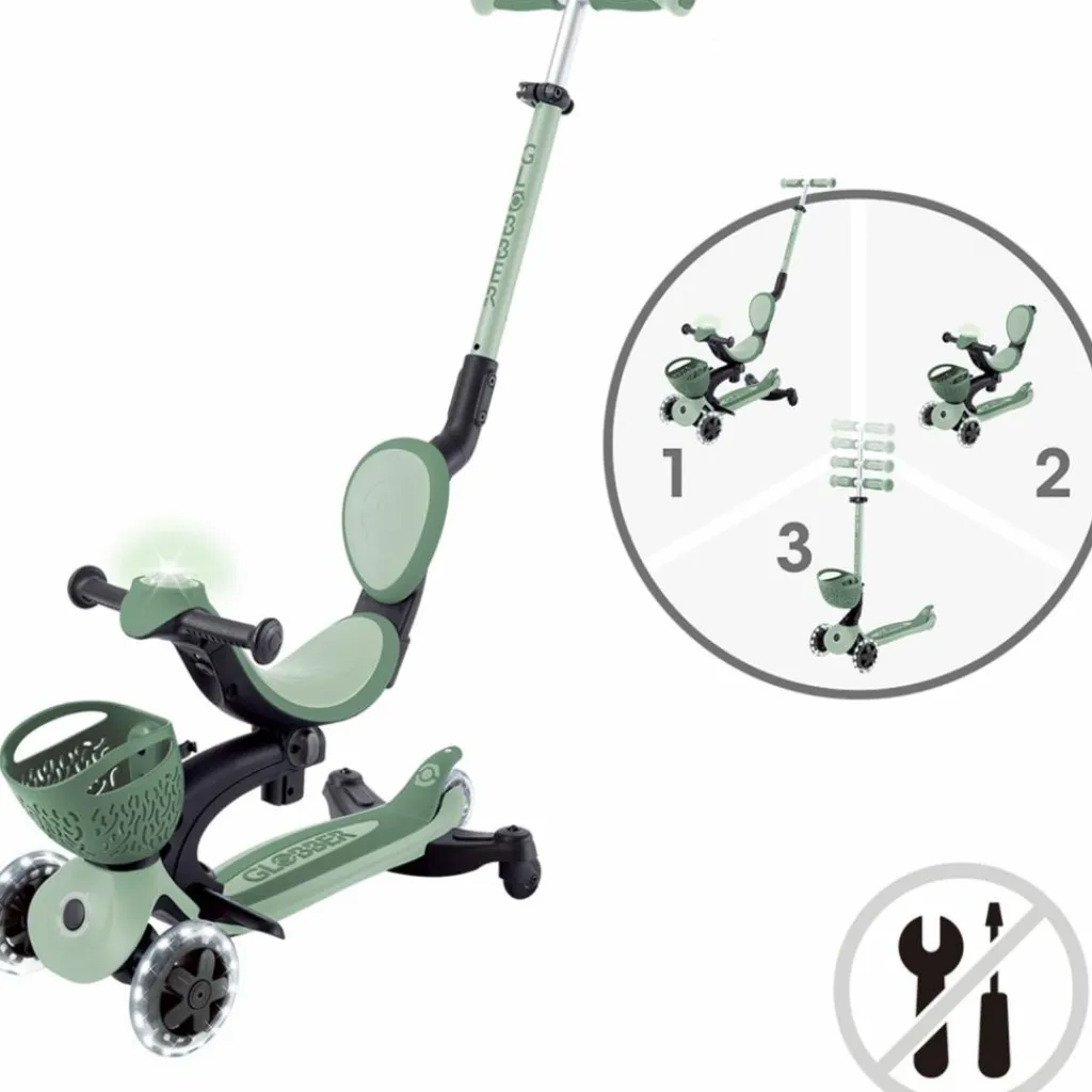 Globber Trottinette Go up Baby 360 Lights Sauge-Vert Olive