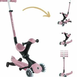 Trottinette Go up Deluxe Lights eco-logic 360° Framboise Porteur Évolutif En Trottinette