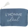 Online Trousse cadeau zippée L’homme idéal gaze de coton pierre bleue Cadeaux Papa