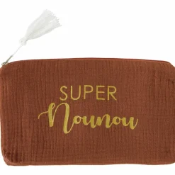BB & Co Trousse cadeau zippée Super Nounou gaze de coton toffee