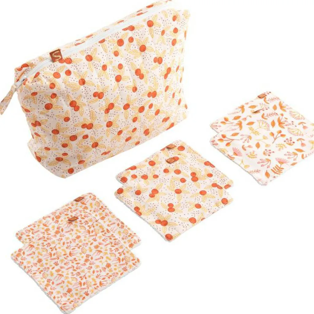 Sauthon Trousse de toilette + 6 carrées éponge Esmée