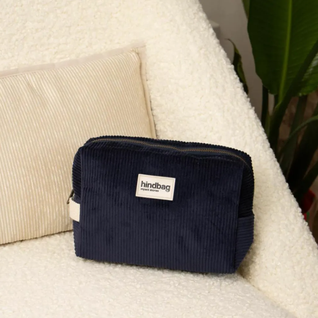 Hindbag Trousse de toilette Leon Velours Marine
