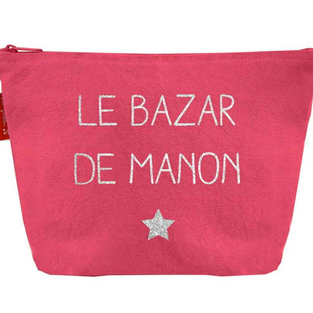 Les Griottes Trousse de toilette rose grenadine (personnalisable)