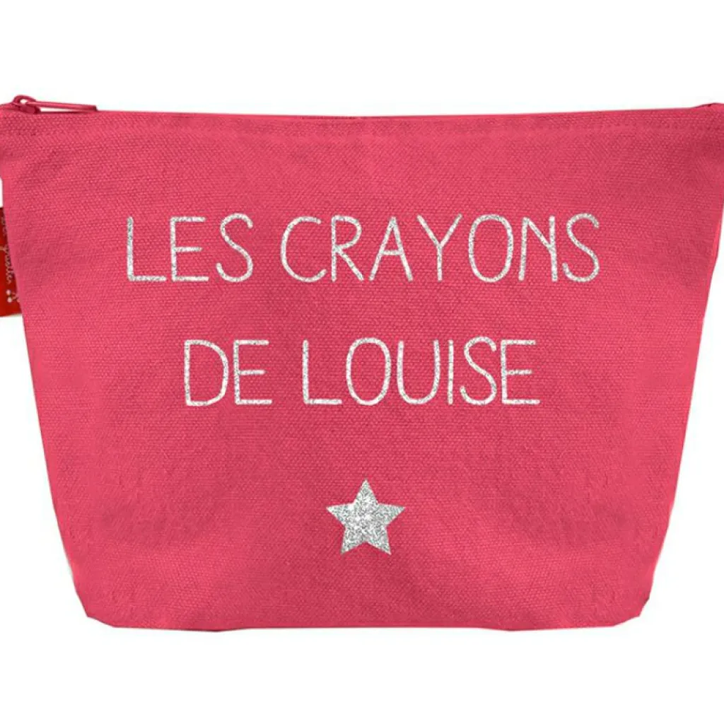Les Griottes Trousse de toilette rose grenadine (personnalisable)