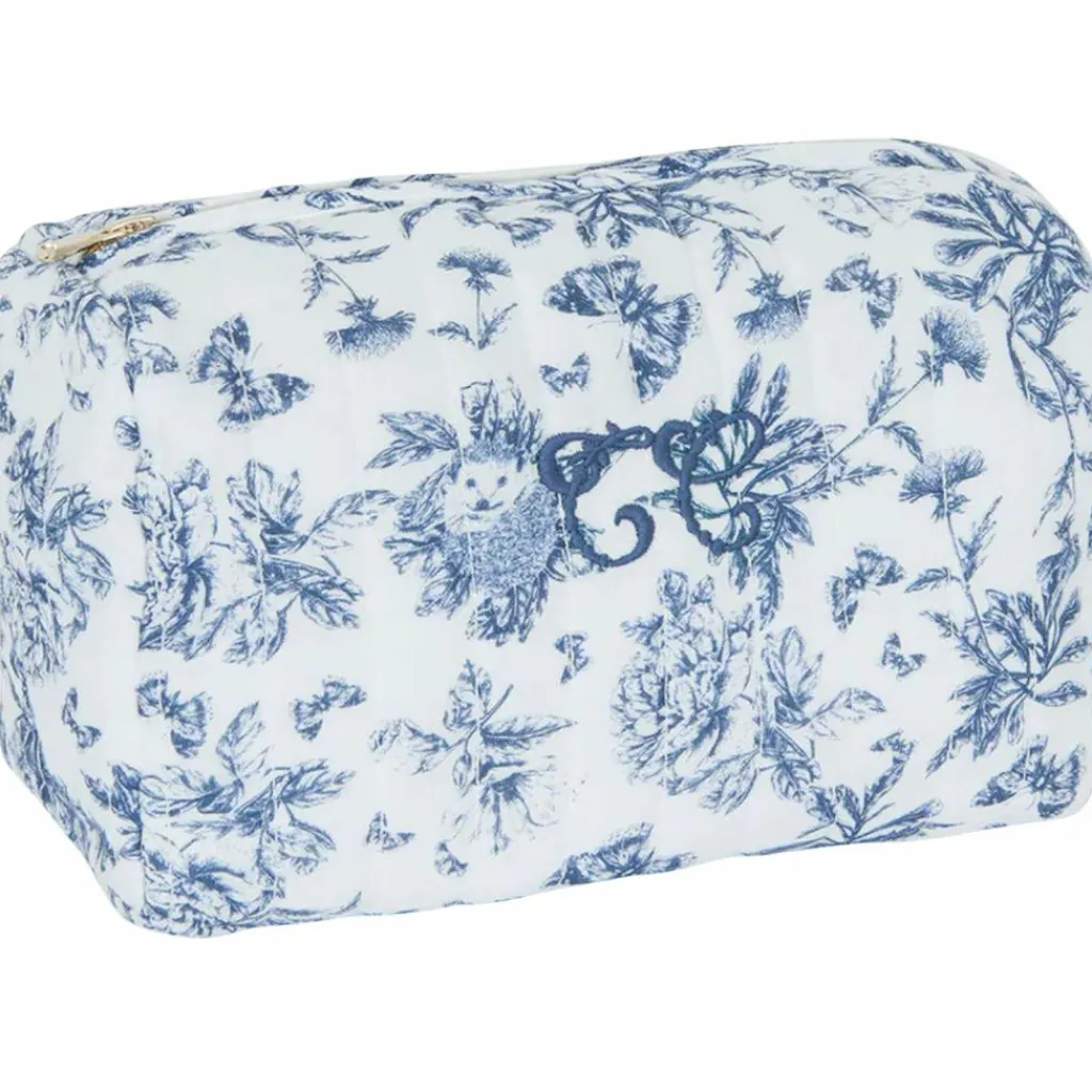 Sale Trousse de toilette Toile de Jouy bleu Vanity / Trousse De Toilette