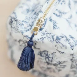 Sale Trousse de toilette Toile de Jouy bleu Vanity / Trousse De Toilette