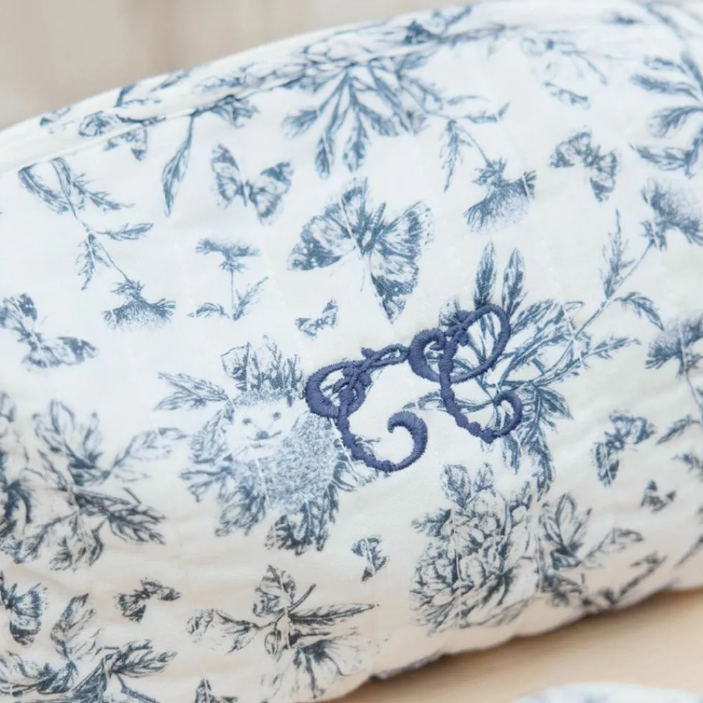 Sale Trousse de toilette Toile de Jouy bleu Vanity / Trousse De Toilette