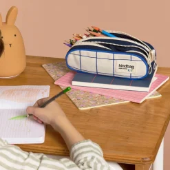 Trousse double Malo Carreaux Trousse Scolaire