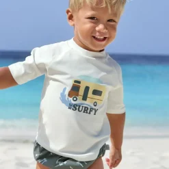 Lässig T-shirt anti-UV Camper écru (07-12 mois)