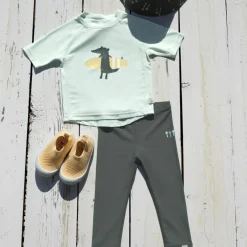 Lässig T-shirt anti-UV Crocodile vert écume (25-36 mois)