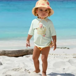 Lässig T-shirt anti-UV Fleurs vert écume (07-12 mois)