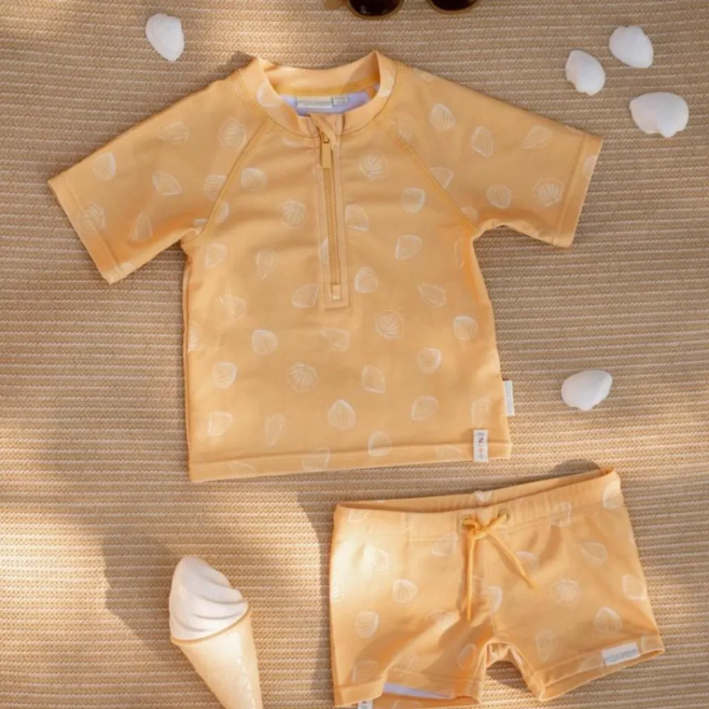Discount T-shirt de bain anti-UV manches courtes Seashells Sunny Yellow (1-2 ans) Vêtement Anti-Uv